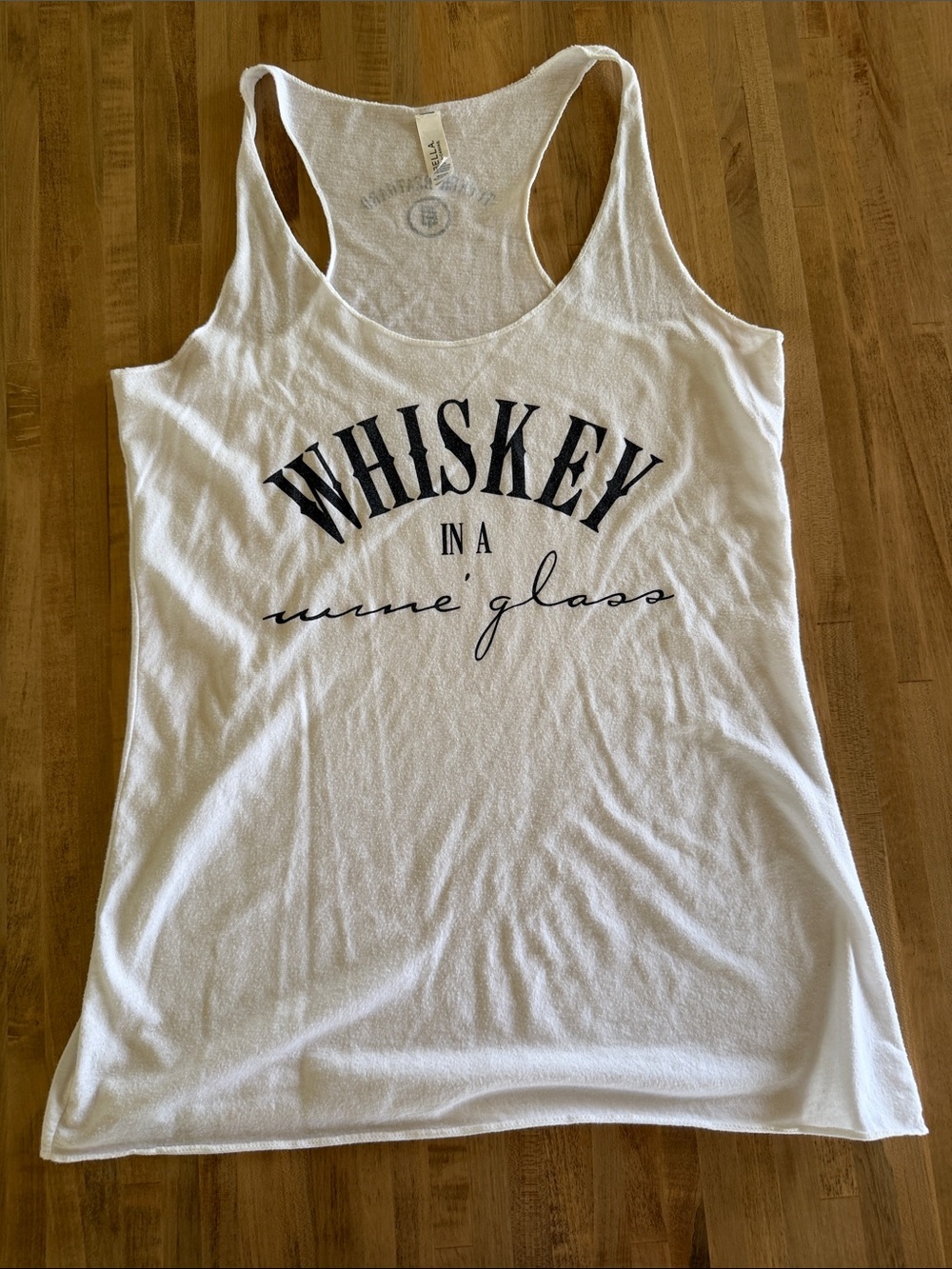 White Tucker Bethard Concert Graphic Racerback Tank Top Whiskey in a Wine Glass'